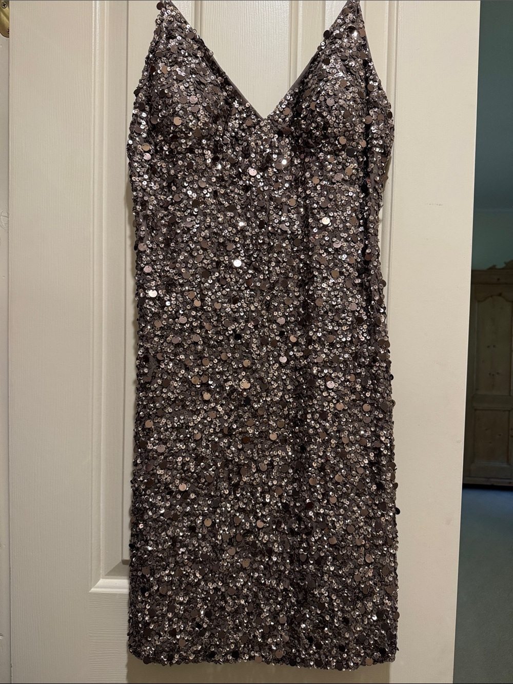 Ariana Papel Sequin V-Neck Slip Dress